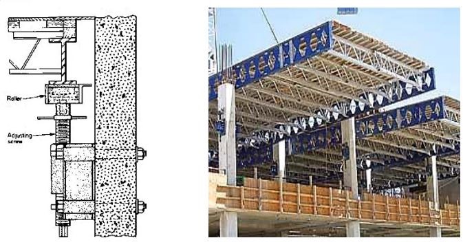 کاربرد قالب میز پرنده در اجرای سقف وافل قالب متکی بر نشیمن